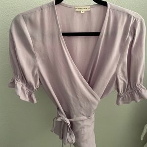 Whimsy + Row lavender wrap blouse